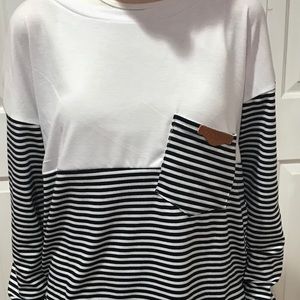 Half White/ Half Stripped Shirt